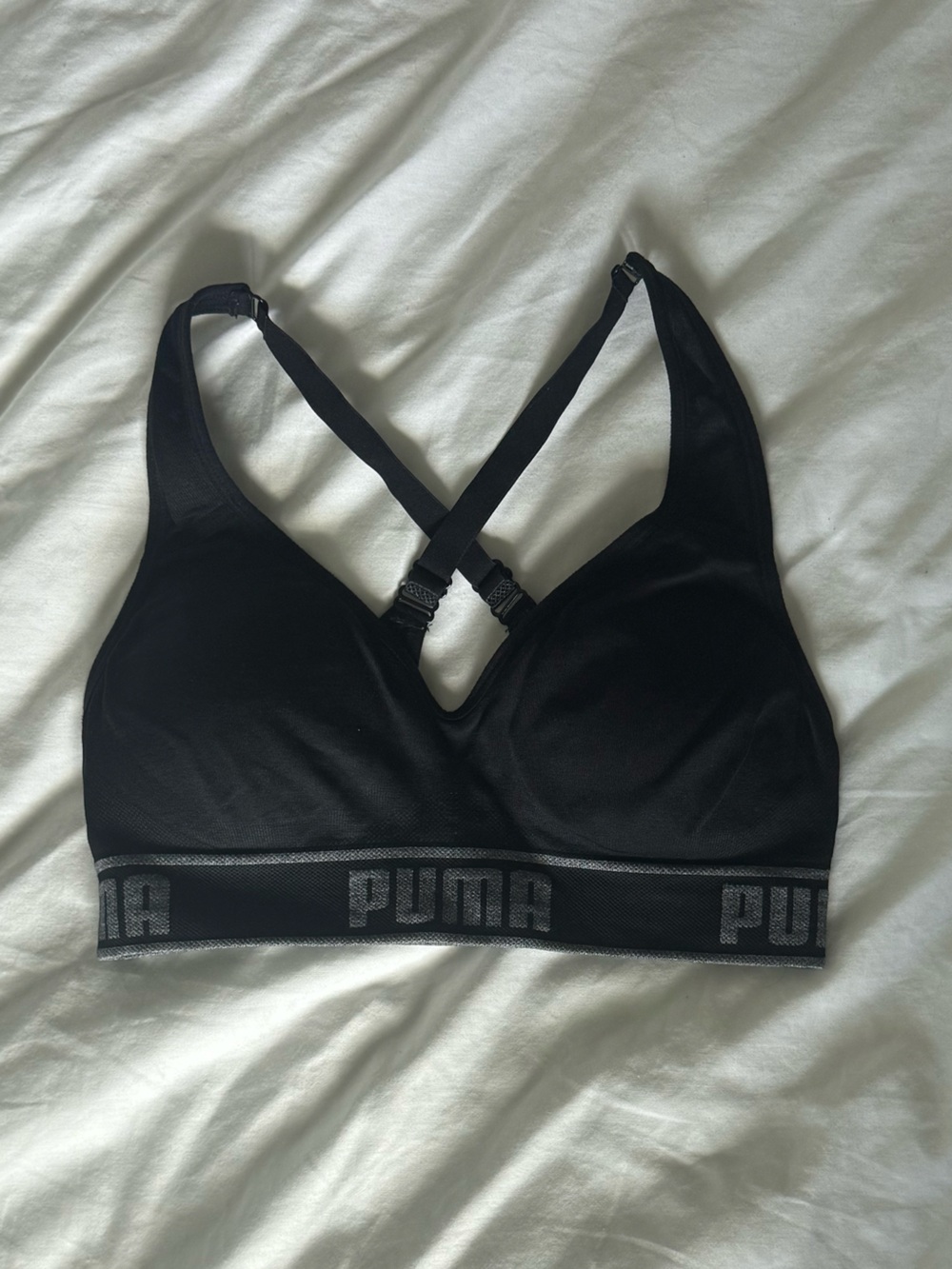 Puma black sports bra